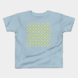 Yellow abstract vector shapes over turquoise Kids T-Shirt